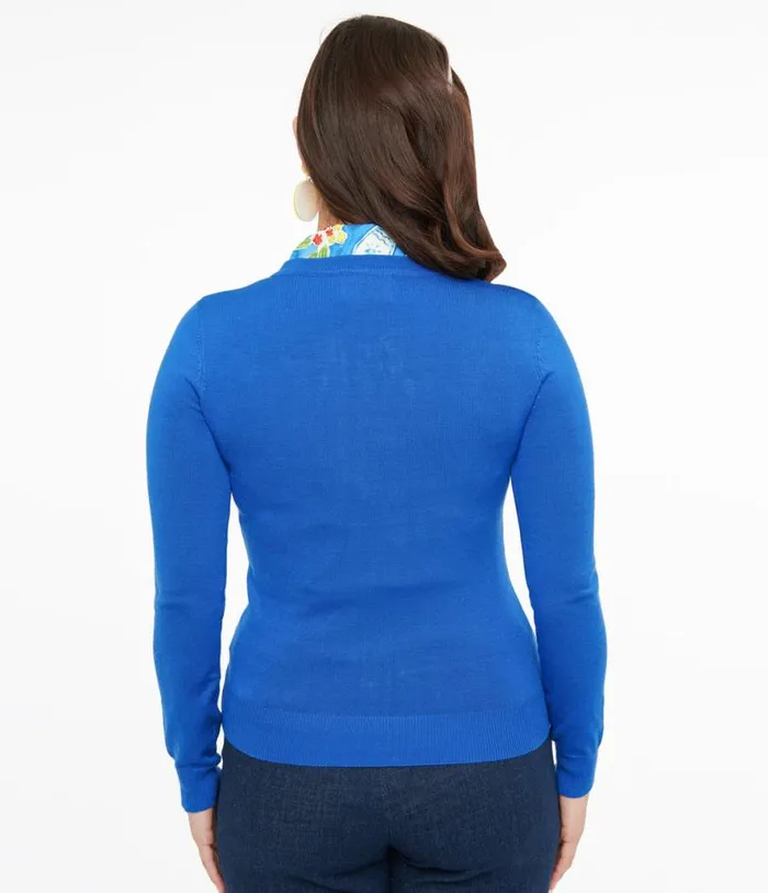 1950s Marine Blue Cardigan Clothing Unique Vintage Sweaters and Cardigans