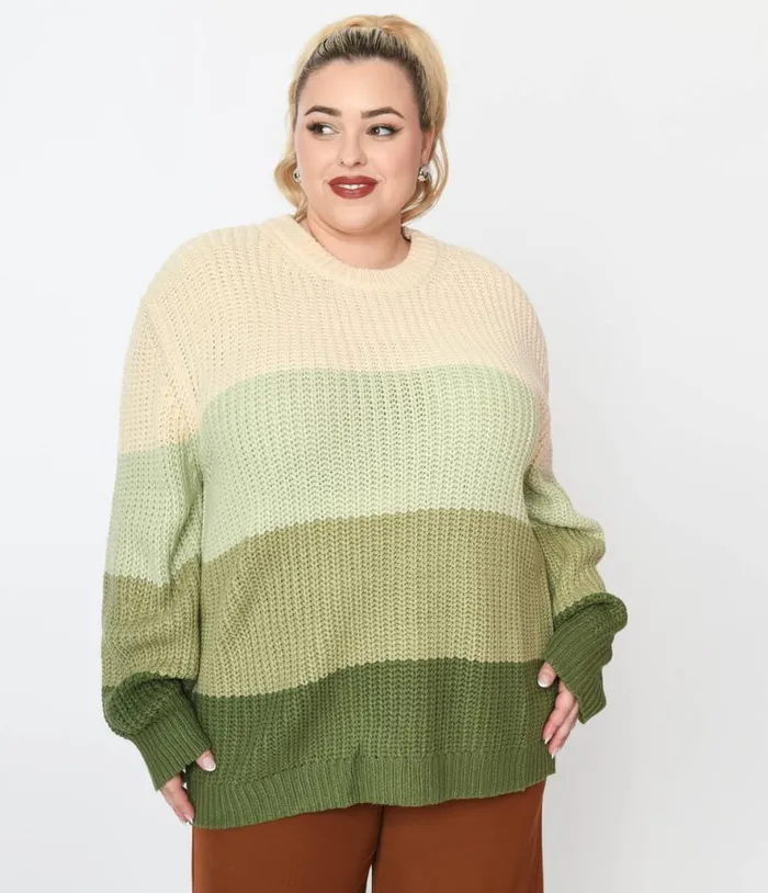 1970s Green Dream Color Block Striped Pullover Knit Sweater ClothingPlus Unique Vintage Sweaters and Cardigans 1970s Green Dream Color Block Striped Pullover Knit Sweater ClothingPlus Unique Vintage Sweaters and Cardigans
