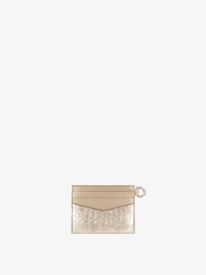 4g Card Holder In Laminated Leather Dusty Golden Women Givenchy Wallets and Card Holders
