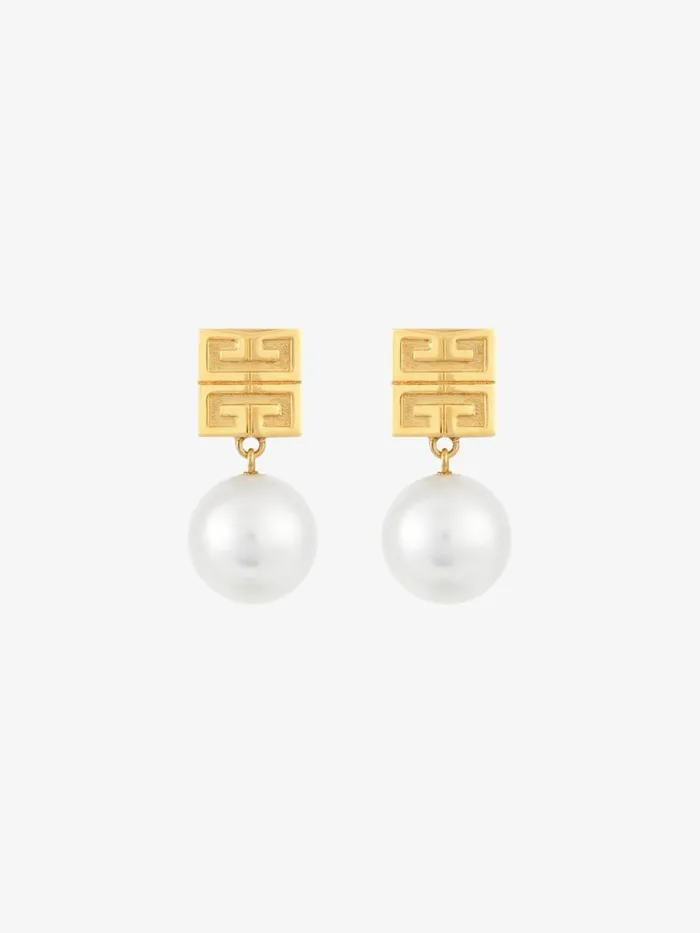 4g Earrings In Metal With Pearls Whitegolden Yellow Women Givenchy Jewelry