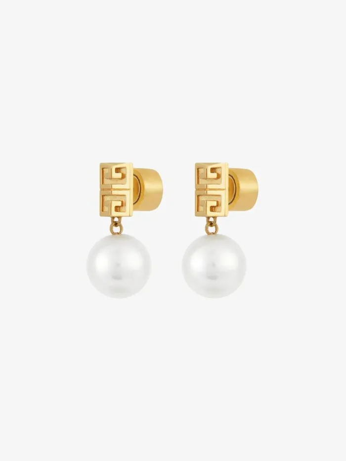 4g Earrings In Metal With Pearls Whitegolden Yellow Women Givenchy Jewelry