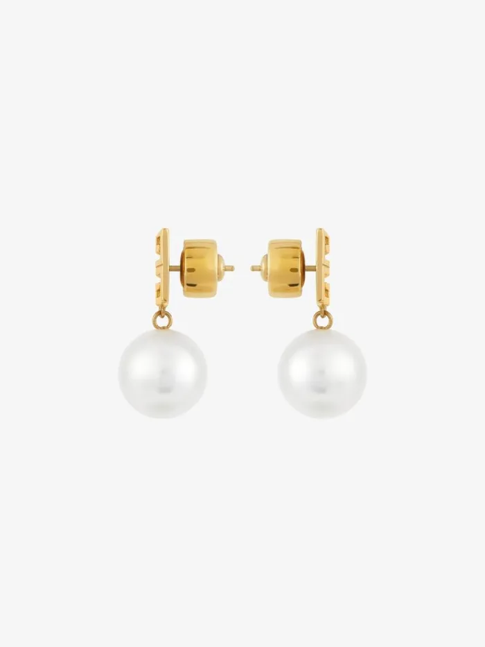 4g Earrings In Metal With Pearls Whitegolden Yellow Women Givenchy Jewelry