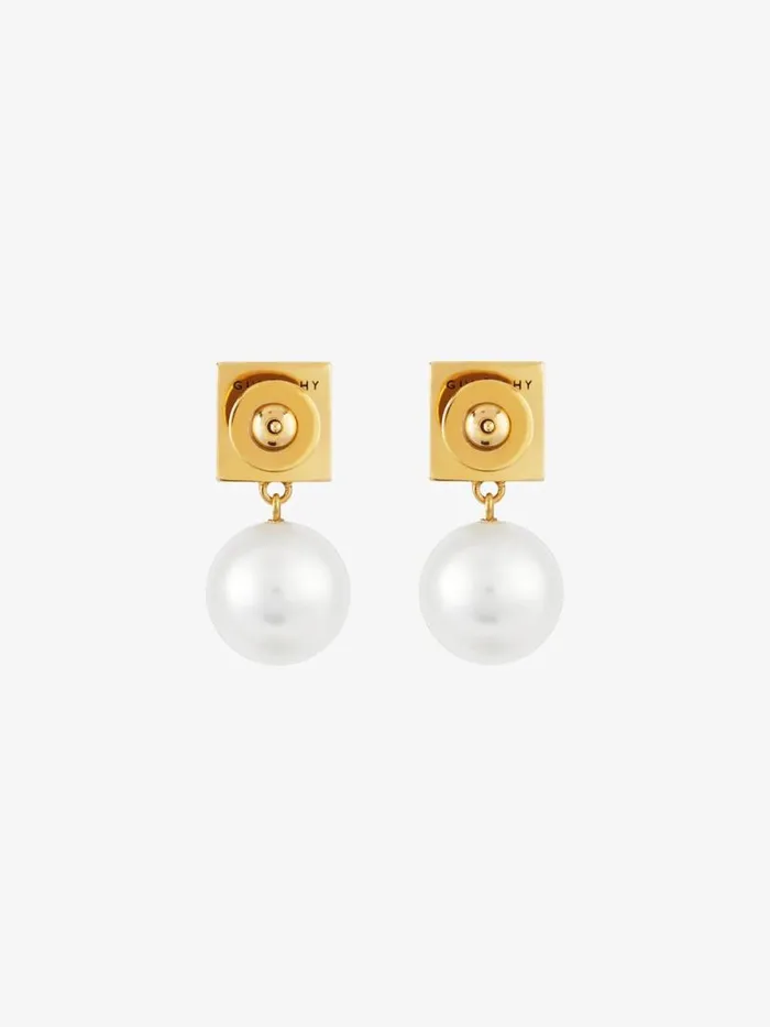 4g Earrings In Metal With Pearls Whitegolden Yellow Women Givenchy Jewelry