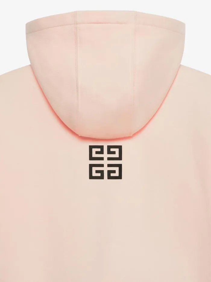4g Hooded Cardigan In Fleece Light Pink Kids Givenchy