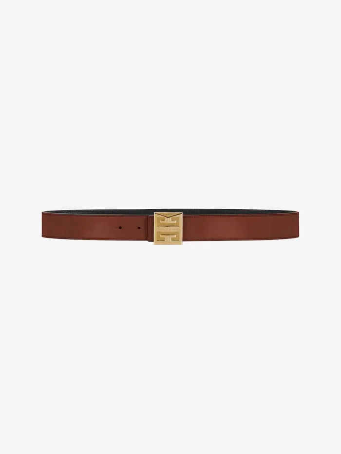 4g Reversible Belt In Leather Brownblack Men Givenchy Belts
