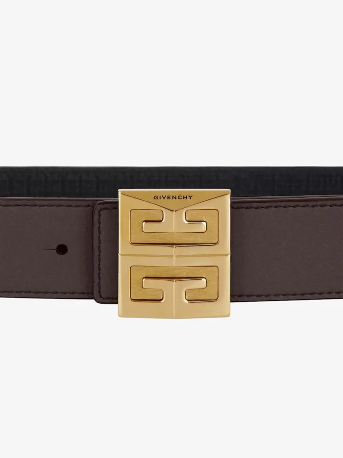 4g Reversible Belt In Leather Brownblack Men Givenchy Belts
