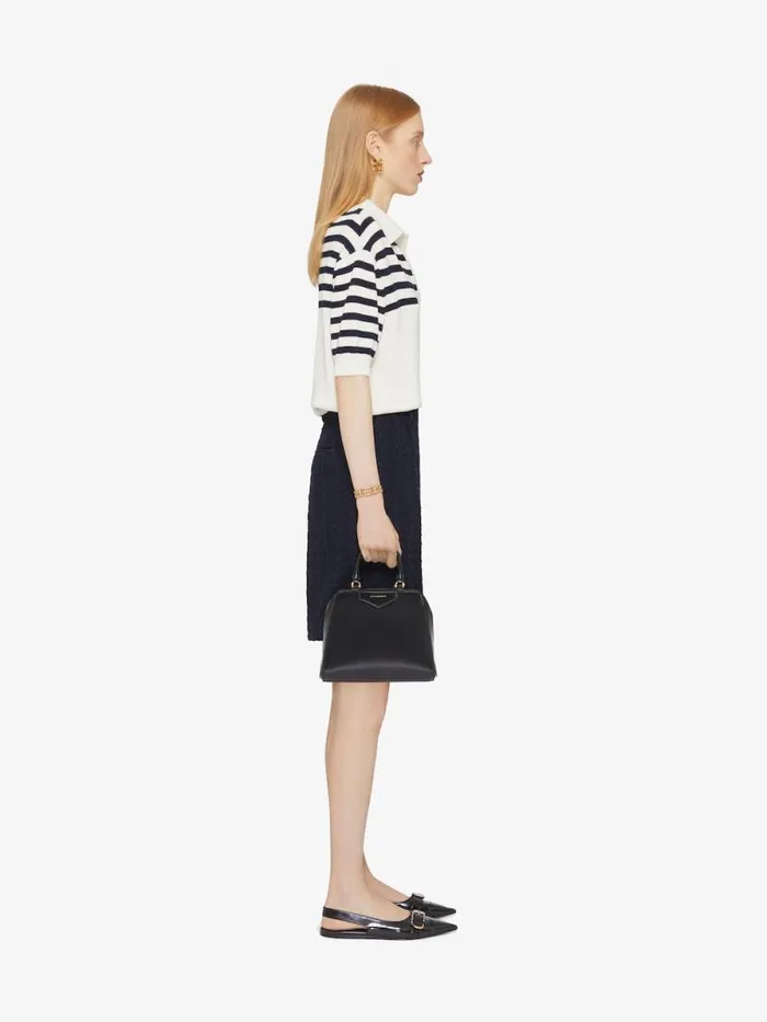 4g Striped Polo Sweater In Wool And Cotton Whitenavy Women Givenchy Sweaters
