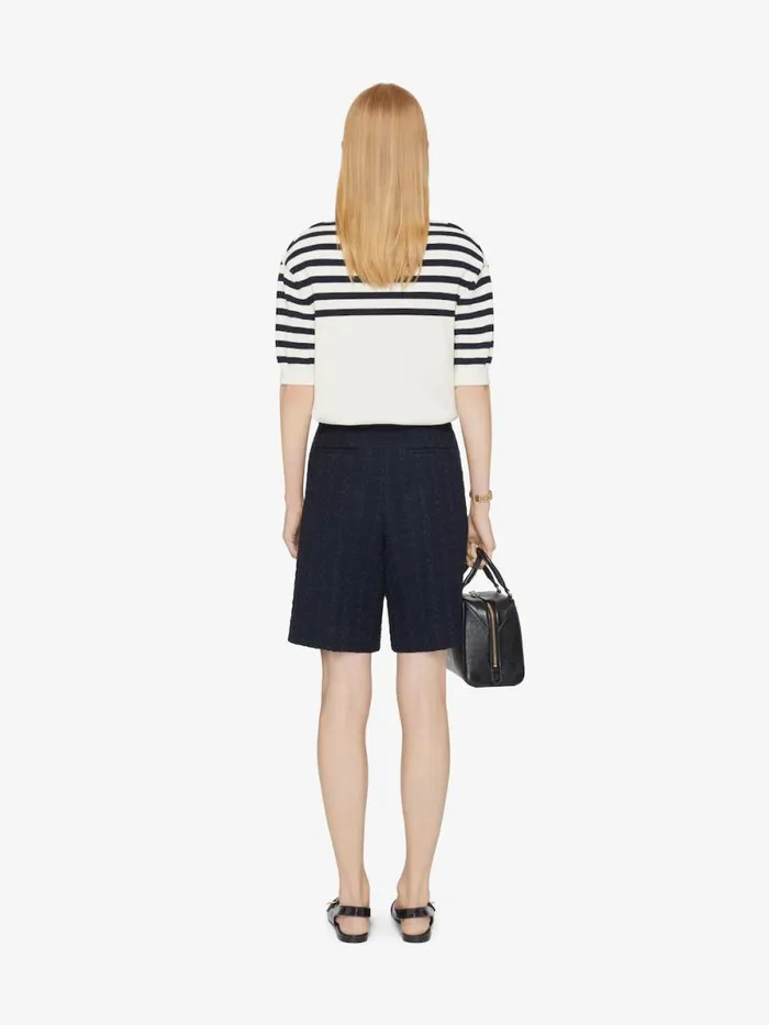 4g Striped Polo Sweater In Wool And Cotton Whitenavy Women Givenchy Sweaters