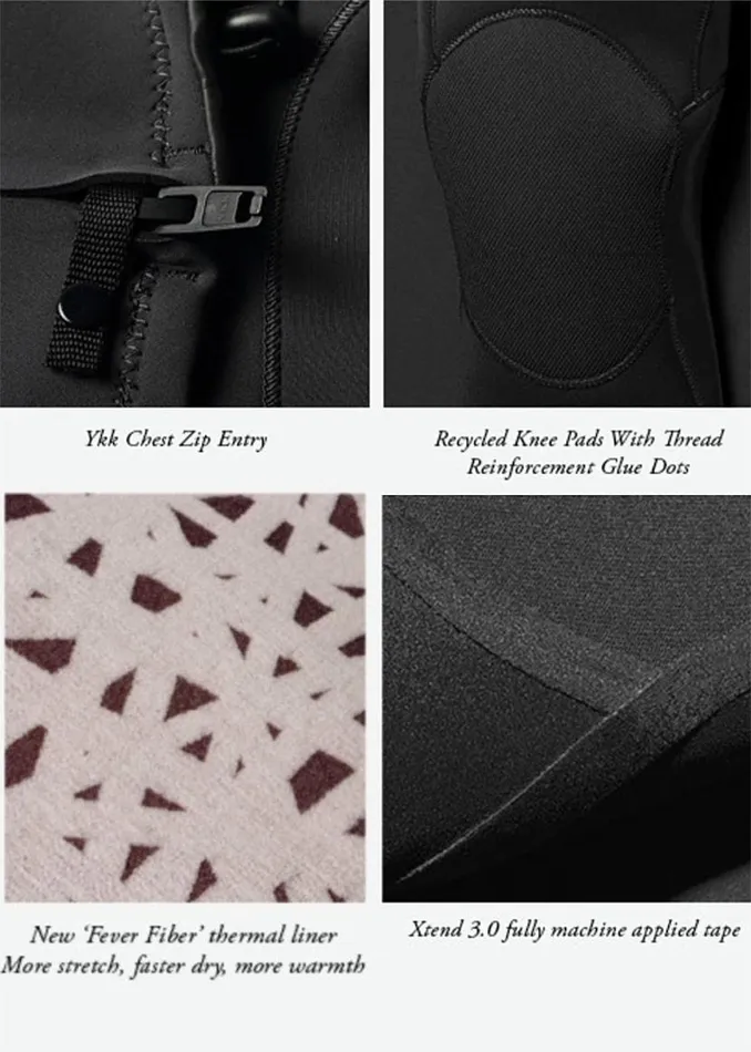 7 Seas 32 Full Chest Zip Wetsuit 8211 Tonal Logos Stealth Men Vissla Wetsuits