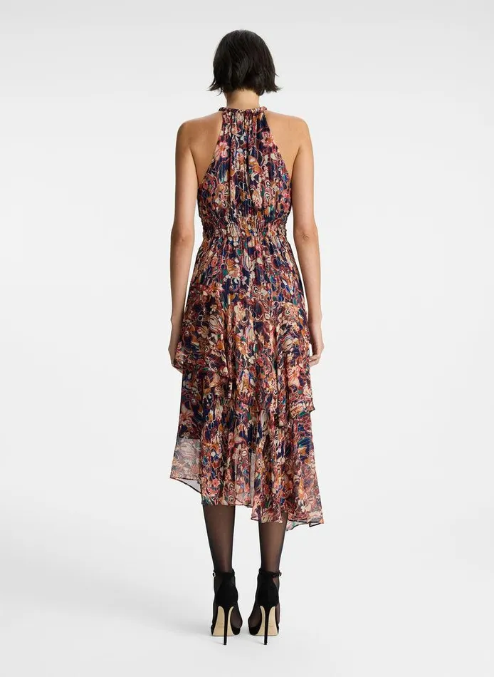 Accessories Women ALC Elaine Silk Midi Dress Port Wine Multi Accessories Women ALC Elaine Silk Midi Dress Port Wine Multi