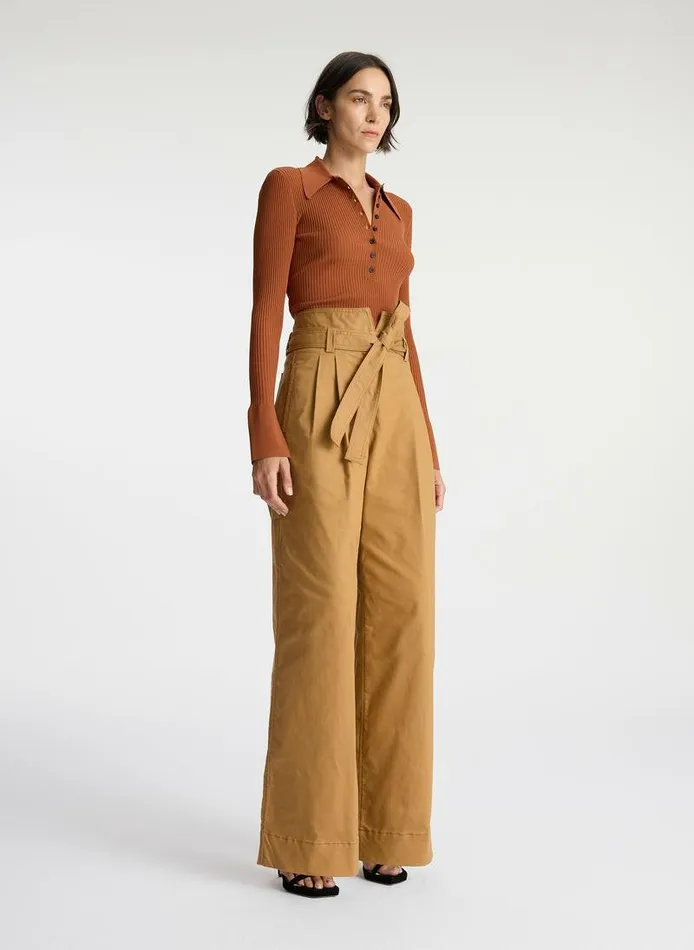 Accessories Women ALC Emily Cotton Twill Pant Pecan Accessories Women ALC Emily Cotton Twill Pant Pecan