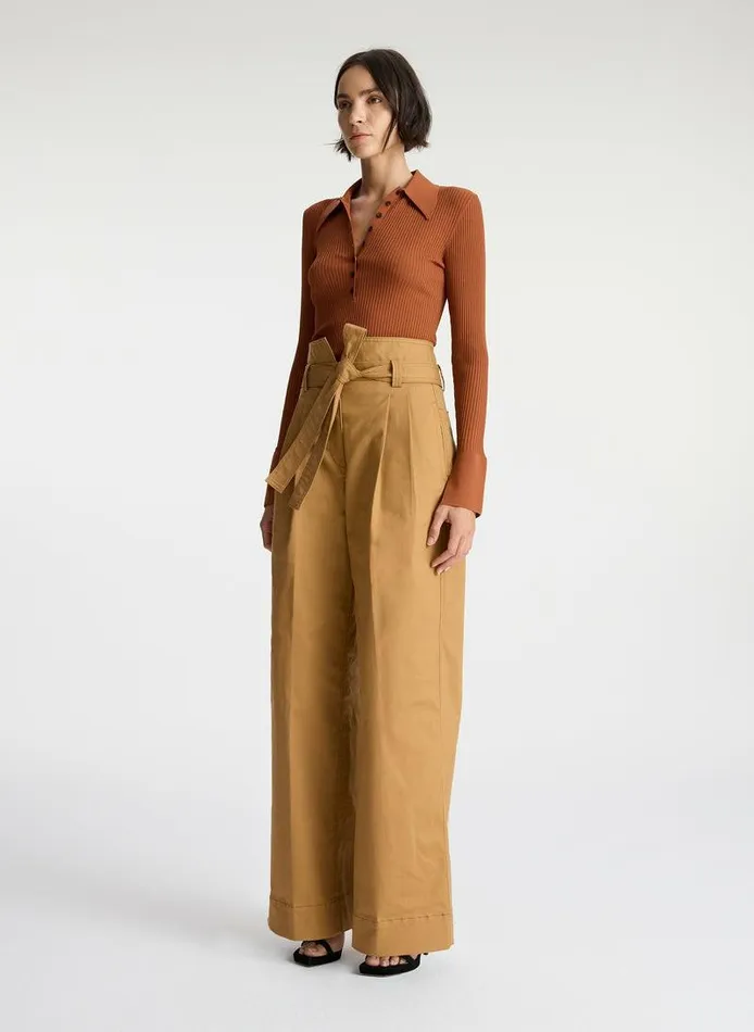 Accessories Women ALC Emily Cotton Twill Pant Pecan Accessories Women ALC Emily Cotton Twill Pant Pecan