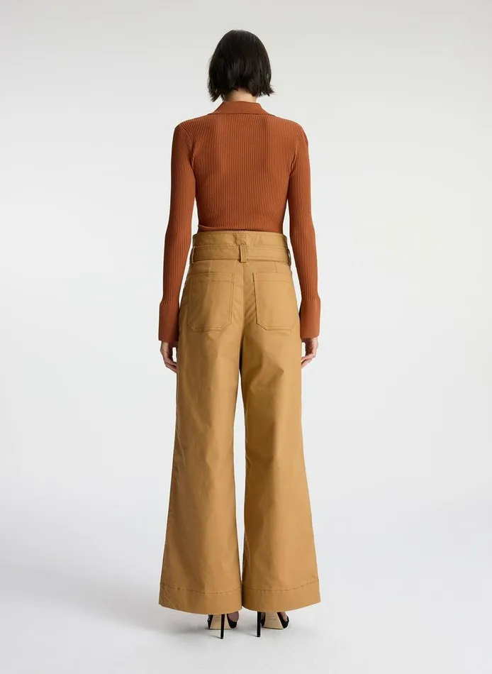 Accessories Women ALC Emily Cotton Twill Pant Pecan Accessories Women ALC Emily Cotton Twill Pant Pecan