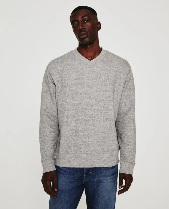 AG Jeans Arc Vee Heather Grey Men Sweatshirts