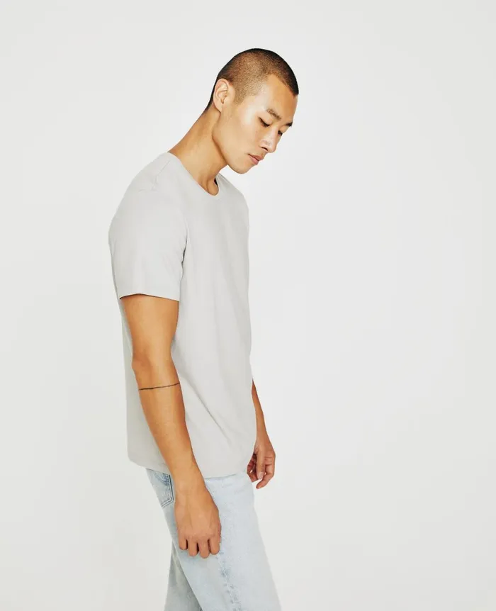 AG Jeans Bryce Crew Silver Grey Men Tees AG Jeans Bryce Crew Silver Grey Men Tees