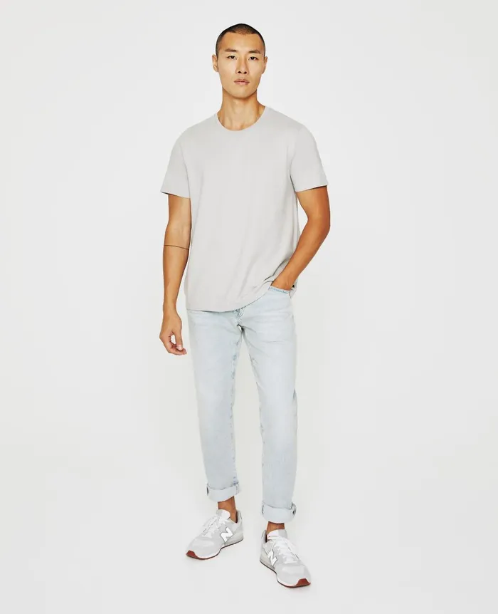 AG Jeans Bryce Crew Silver Grey Men Tees AG Jeans Bryce Crew Silver Grey Men Tees