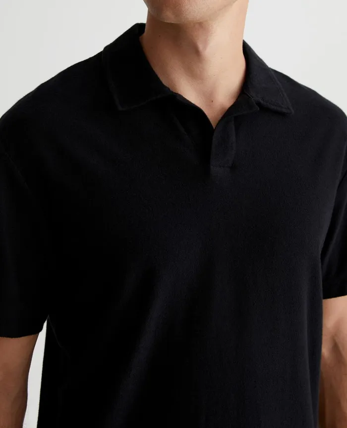 AG Jeans Bryce Johnny Collar True Black Men Polos AG Jeans Bryce Johnny Collar True Black Men Polos