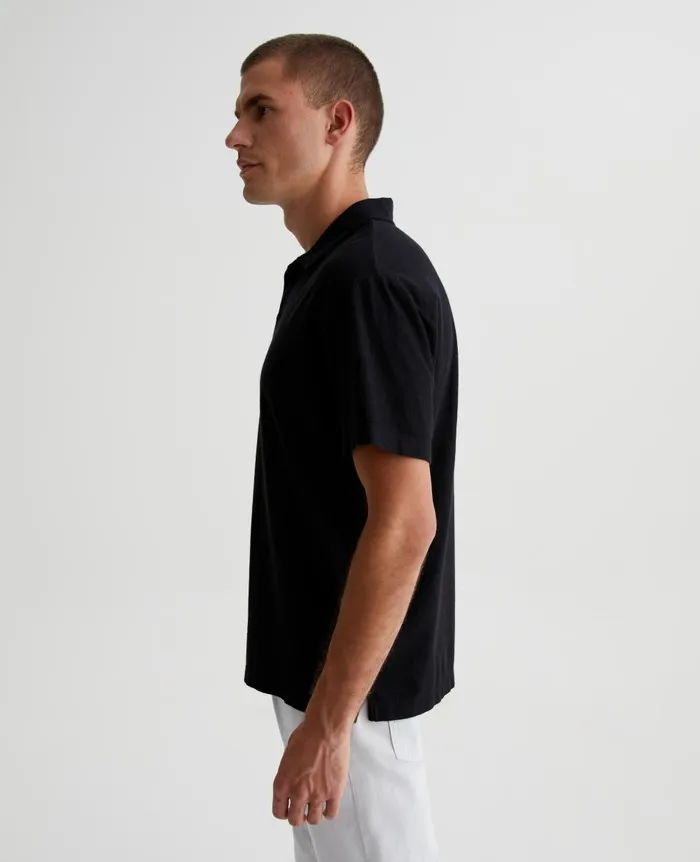 AG Jeans Bryce Johnny Collar True Black Men Polos AG Jeans Bryce Johnny Collar True Black Men Polos