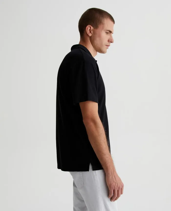 AG Jeans Bryce Johnny Collar True Black Men Polos AG Jeans Bryce Johnny Collar True Black Men Polos