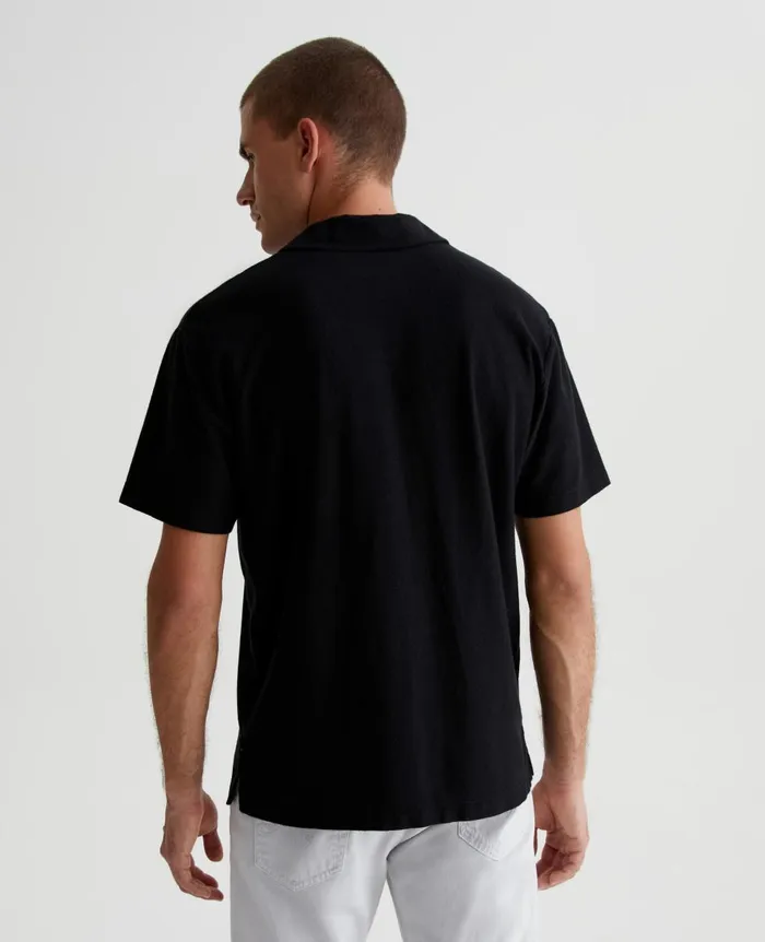 AG Jeans Bryce Johnny Collar True Black Men Polos AG Jeans Bryce Johnny Collar True Black Men Polos