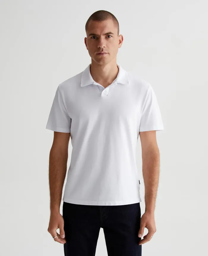 AG Jeans Bryce Johnny Collar True White Men Polos
