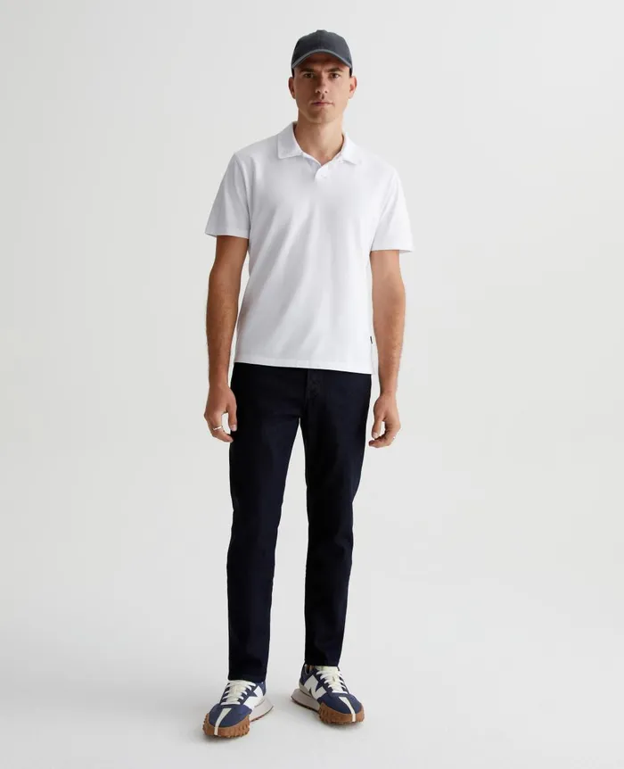 AG Jeans Bryce Johnny Collar True White Men Polos AG Jeans Bryce Johnny Collar True White Men Polos