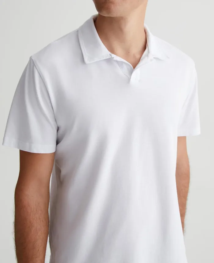 AG Jeans Bryce Johnny Collar True White Men Polos AG Jeans Bryce Johnny Collar True White Men Polos