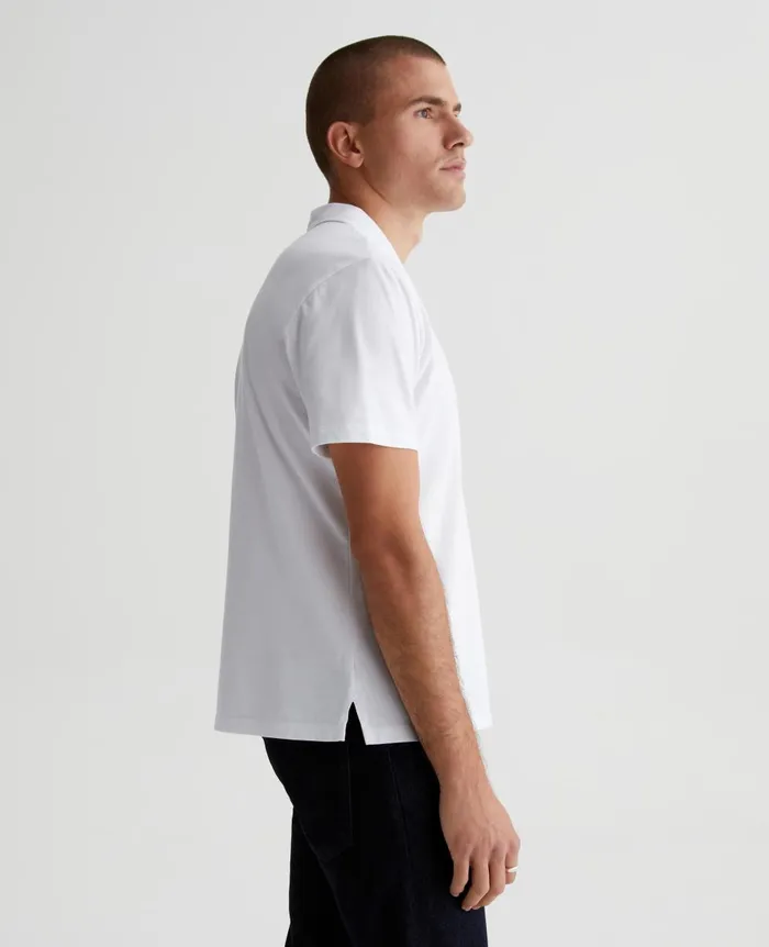 AG Jeans Bryce Johnny Collar True White Men Polos AG Jeans Bryce Johnny Collar True White Men Polos