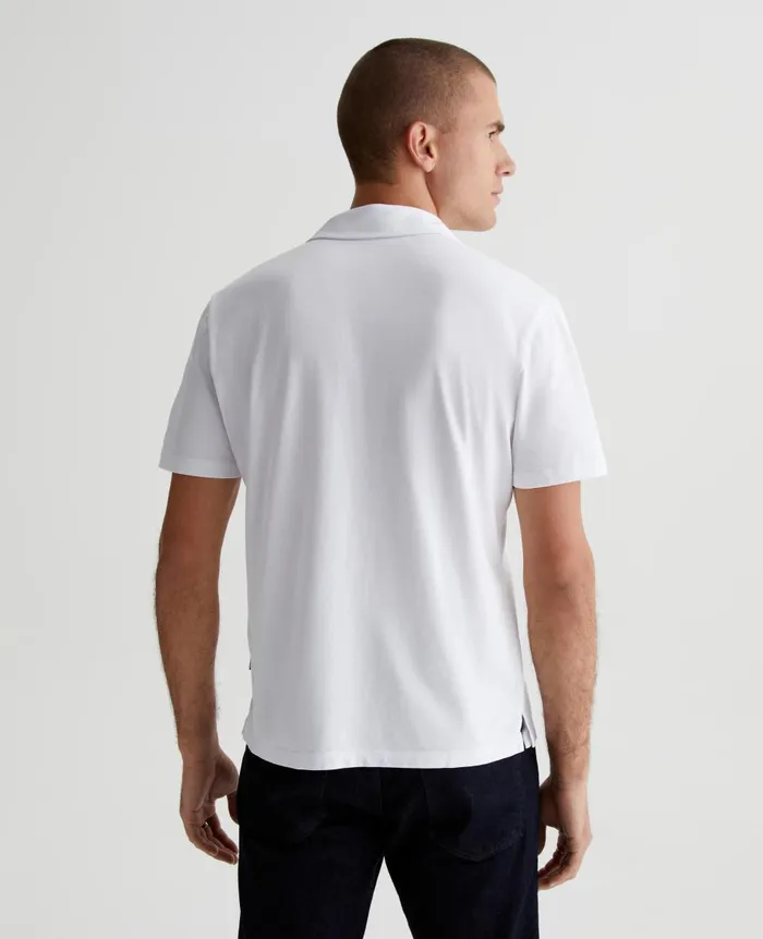 AG Jeans Bryce Johnny Collar True White Men Polos AG Jeans Bryce Johnny Collar True White Men Polos