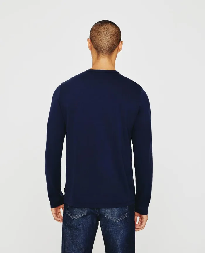 AG Jeans Bryce Long Sleeve Henley Deep Navy Men Tees