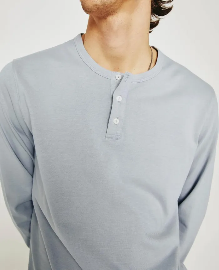 AG Jeans Bryce Long Sleeve Henley White Sands Men Tees AG Jeans Bryce Long Sleeve Henley White Sands Men Tees