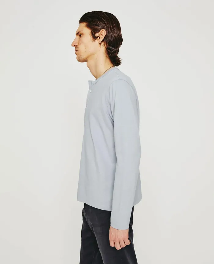 AG Jeans Bryce Long Sleeve Henley White Sands Men Tees AG Jeans Bryce Long Sleeve Henley White Sands Men Tees