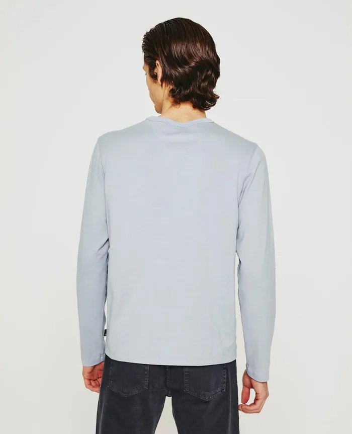 AG Jeans Bryce Long Sleeve Henley White Sands Men Tees AG Jeans Bryce Long Sleeve Henley White Sands Men Tees
