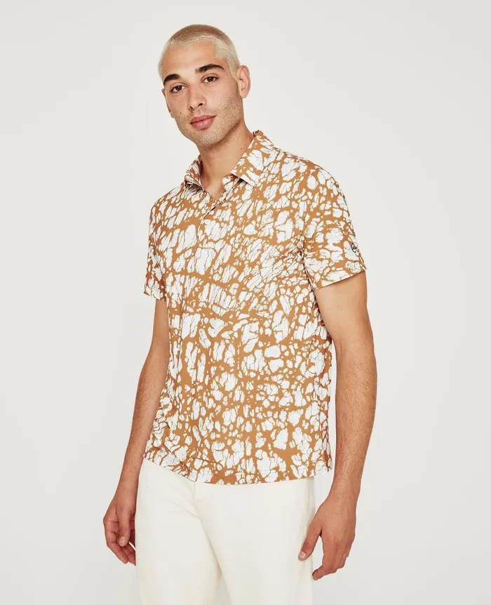 AG Jeans Bryce Polo Ag Pebble Camel Multi Men Polos