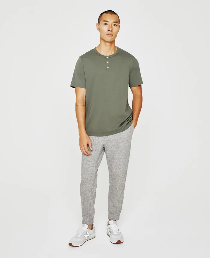 AG Jeans Bryce Short Sleeve Henley Hunter Sage Men Tees AG Jeans Bryce Short Sleeve Henley Hunter Sage Men Tees