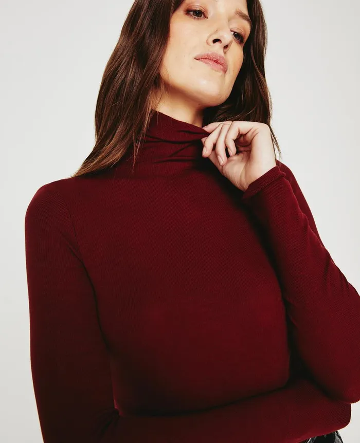 AG Jeans Chels Turtleneck Dark Sangria Women Tops and Shirts AG Jeans Chels Turtleneck Dark Sangria Women Tops and Shirts