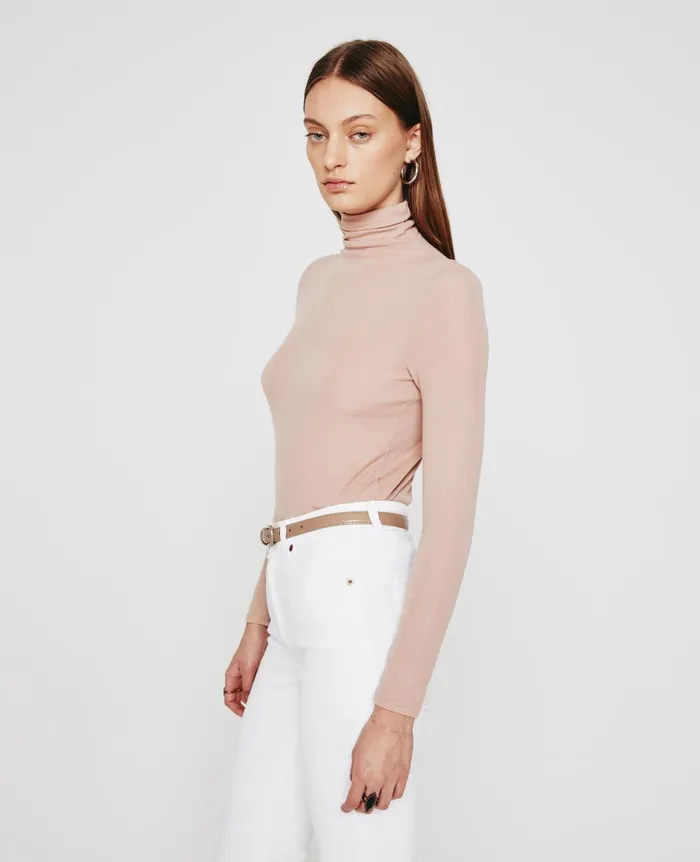 AG Jeans Chels Turtleneck Rose Cloud Women Tops and Shirts