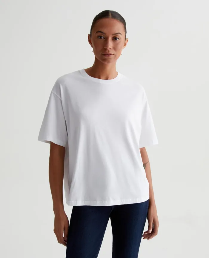 AG Jeans Karter ExBoyfriend True White Women Tees and Tanks