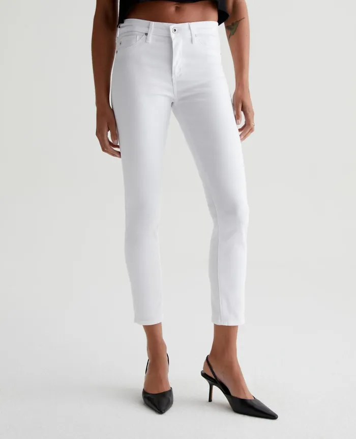 AG Jeans Prima Crop White Women Pants AG Jeans Prima Crop White Women Pants
