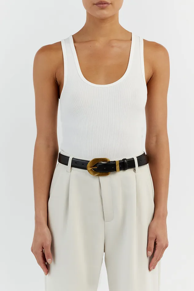 ALBURY BLACK LEATHER BELT Women DISSH Belts