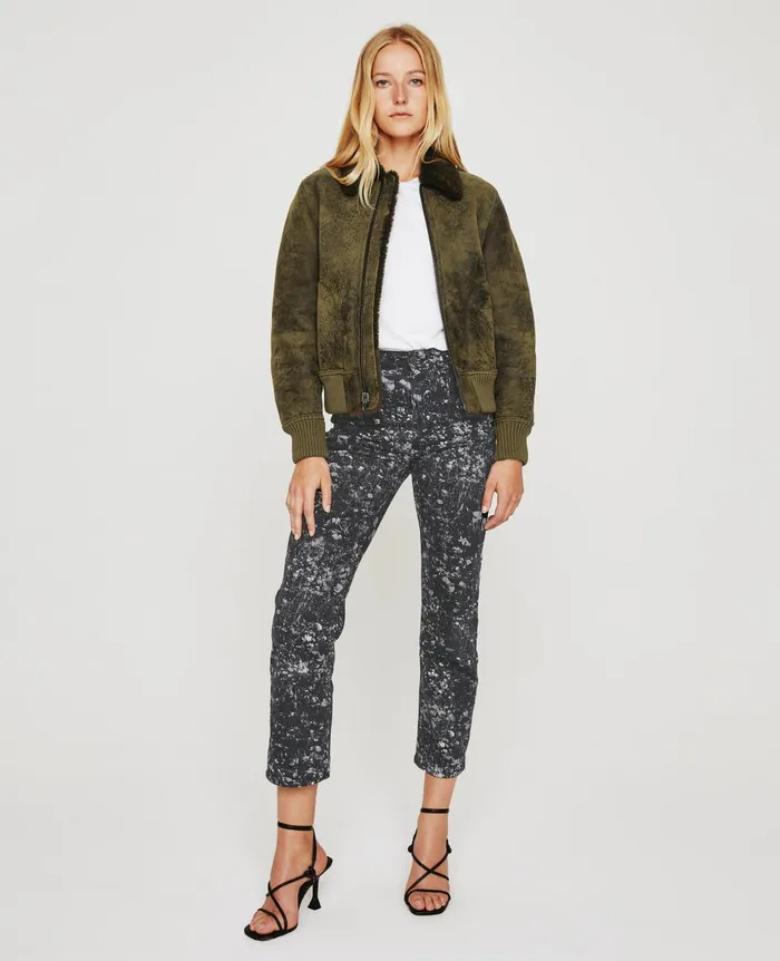 Alexxis Crop Flower Field Black Multi Women AG Jeans Denim