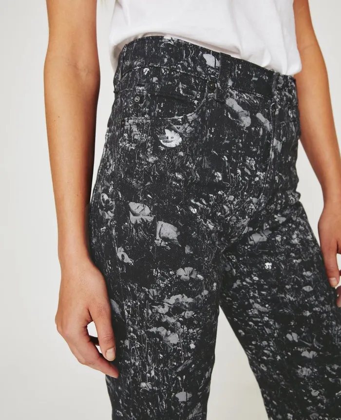 Alexxis Crop Flower Field Black Multi Women AG Jeans Denim Alexxis Crop Flower Field Black Multi Women AG Jeans Denim