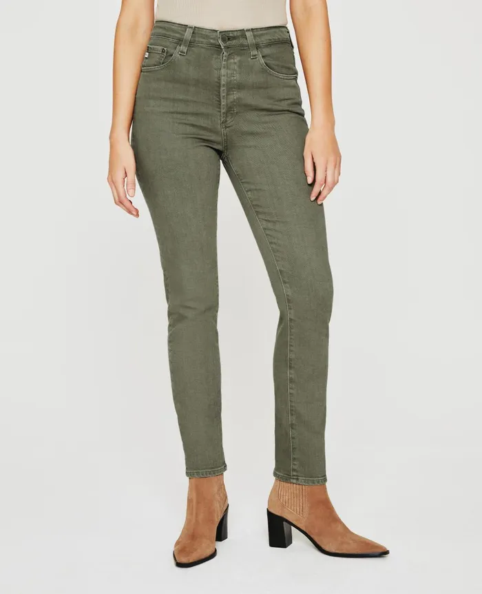 Alexxis Slim 3 Years Sulfur Armory Green Women AG Jeans Denim Alexxis Slim 3 Years Sulfur Armory Green Women AG Jeans Denim