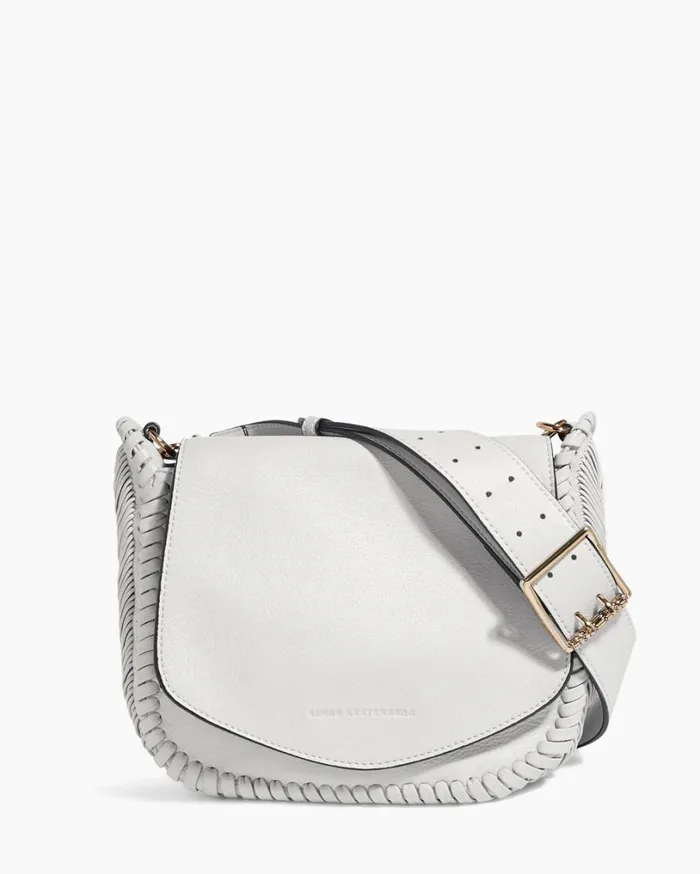 All For Love Saddle Crossbody Cloud With Shiny Gold Women Aimee Kestenberg Crossbody Bags