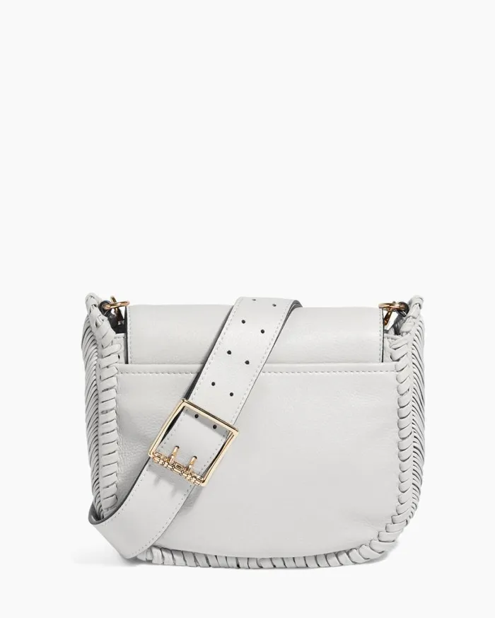 All For Love Saddle Crossbody Cloud With Shiny Gold Women Aimee Kestenberg Crossbody Bags