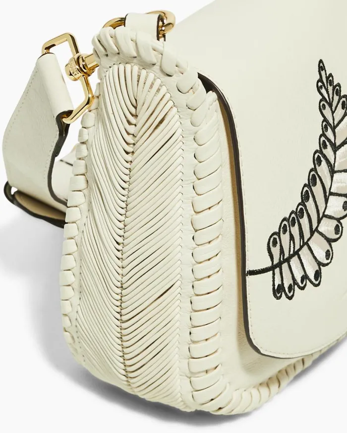 All For Love Saddle Crossbody Vanilla Leaf Embroidery Women Aimee Kestenberg Crossbody Bags