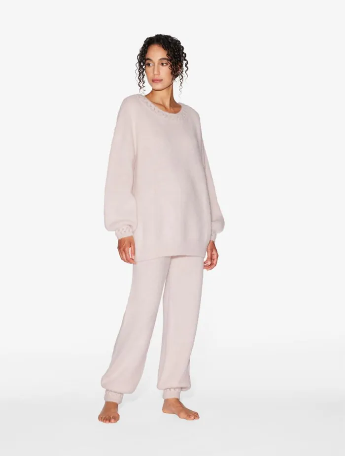 Alpaca Blend Sweater In Powder Pink Sleepwear La Perla Loungewear