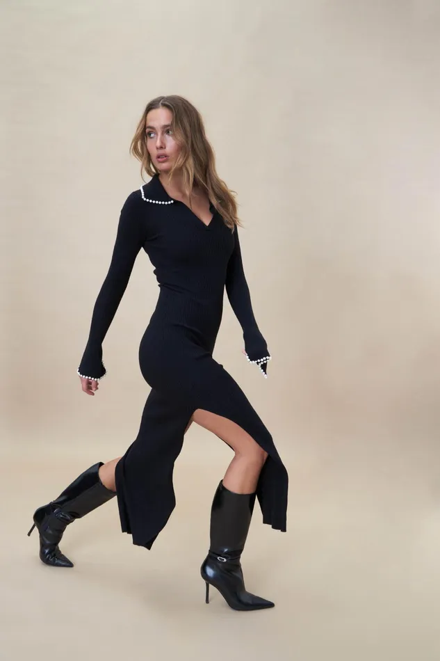 Alyssa Dress 8211 Black Women Cras Knitwear