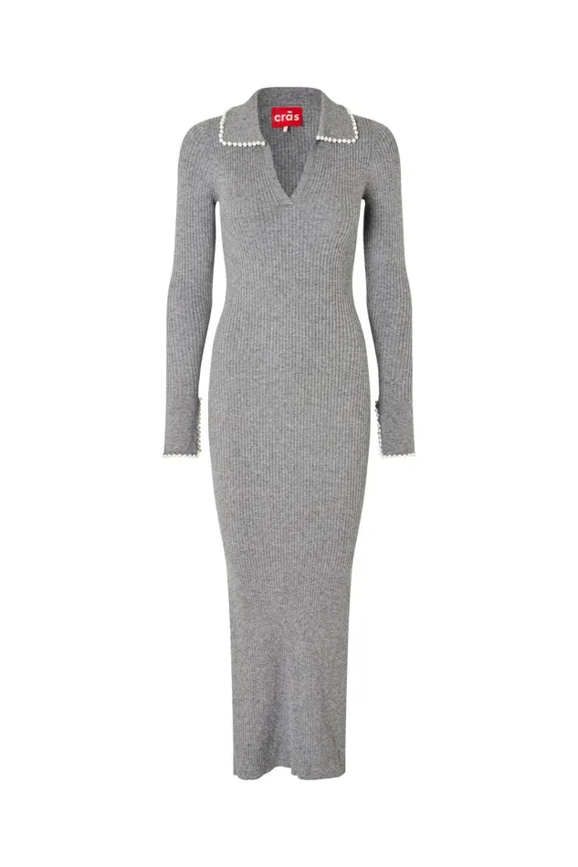 Alyssa Dress 8211 Grey Melange Women Cras Knitwear
