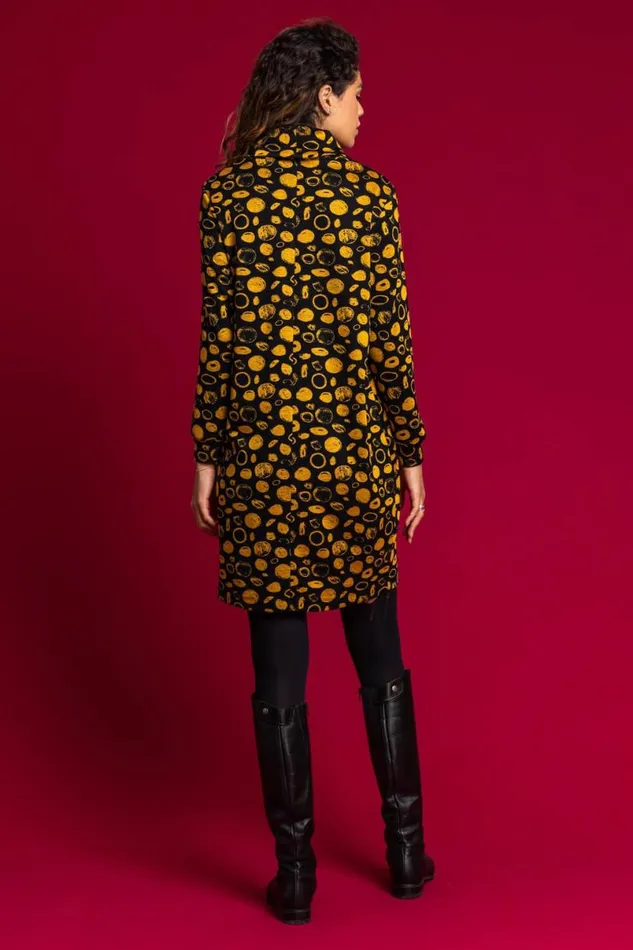 Amber Cowl Neck Spot Dress Women Roman Dresses